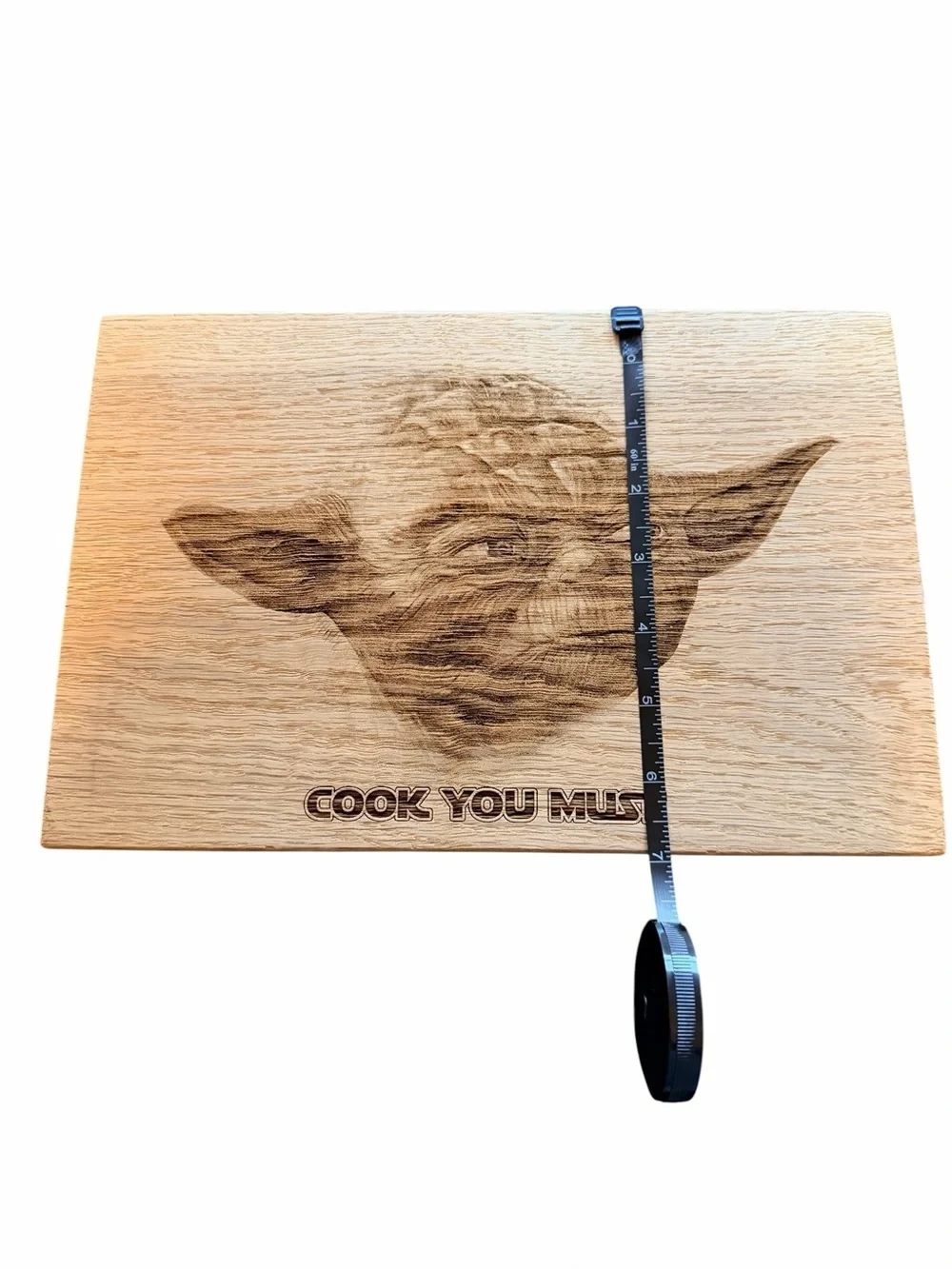 Engraved Yoda Oak Serving/Cutting Board - Natural Brown Pre-Owned